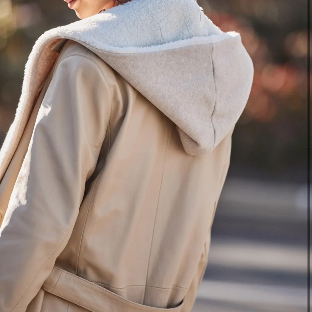 Anthropologie Sherpa lined hooded scarf new with tags